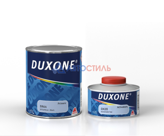 Грунт 2К HS 4:1 наполнитель Duxone DX64 (серый) 1л + DX20 Активатор стандартный 0,25л фото 1