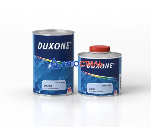 Грунт 2К HS 2:1 наполнитель быстросохнущий Duxone DX1068 (серый)1л. + DX28 HS Активатор 0,5 л. фото 2