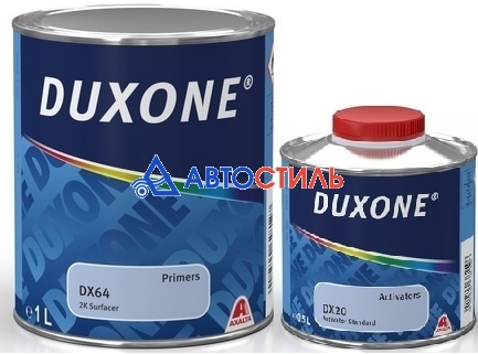 Грунт 2К HS 4:1 наполнитель Duxone DX64 (серый) 1л + DX20 Активатор стандартный 0,25л фото 2