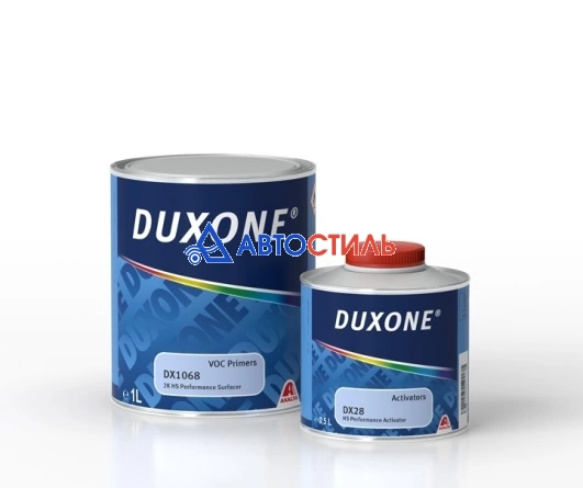 Грунт 2К HS 2:1 наполнитель быстросохнущий Duxone DX1068 (серый)1л. + DX28 HS Активатор 0,5 л. фото 1